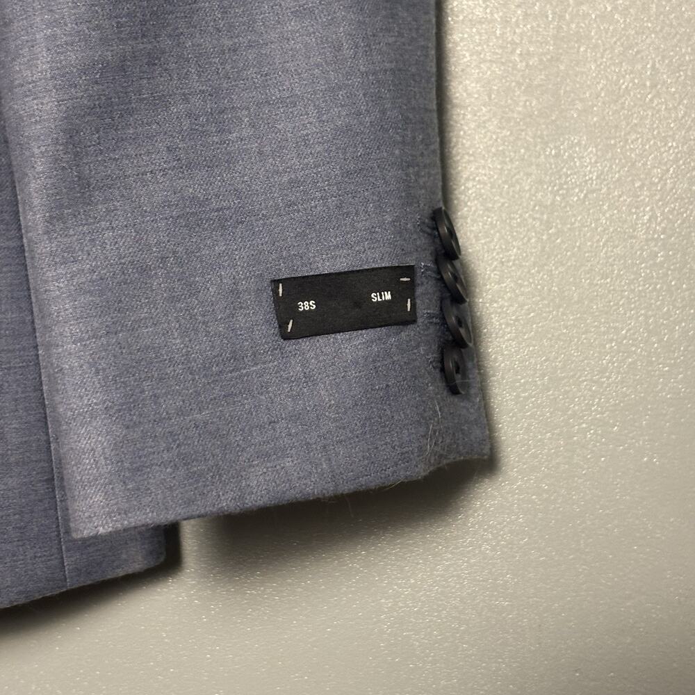 NWT EXPRESS Men’s 38S Blue Sports Jacket Blazer Suit Coat New Wool Blend - Picture 2 of 10